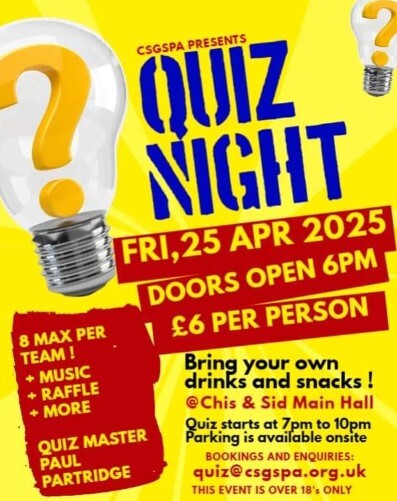 CSGSPA Quiz Night   25th April 2025