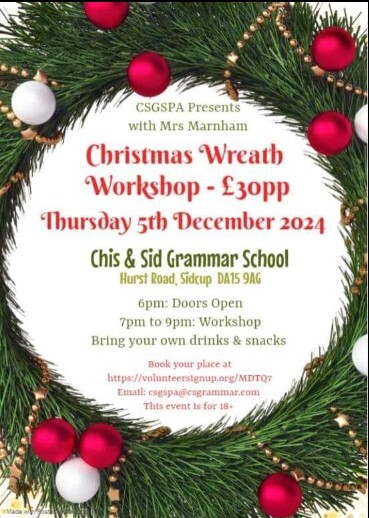 CSGSPA Wreath Making with Mrs Marnham 05.12.2024