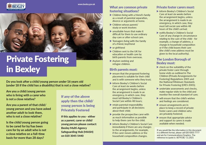 Bexley private fostering 2024