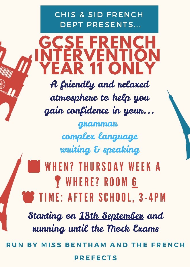 Y11 gcse french intervention 2025