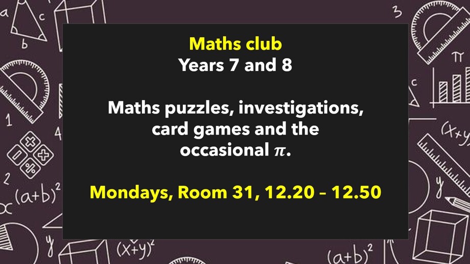 Maths club 2025