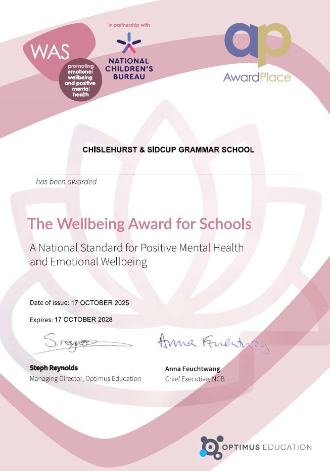 Wellbeing award for schools 2025 2028